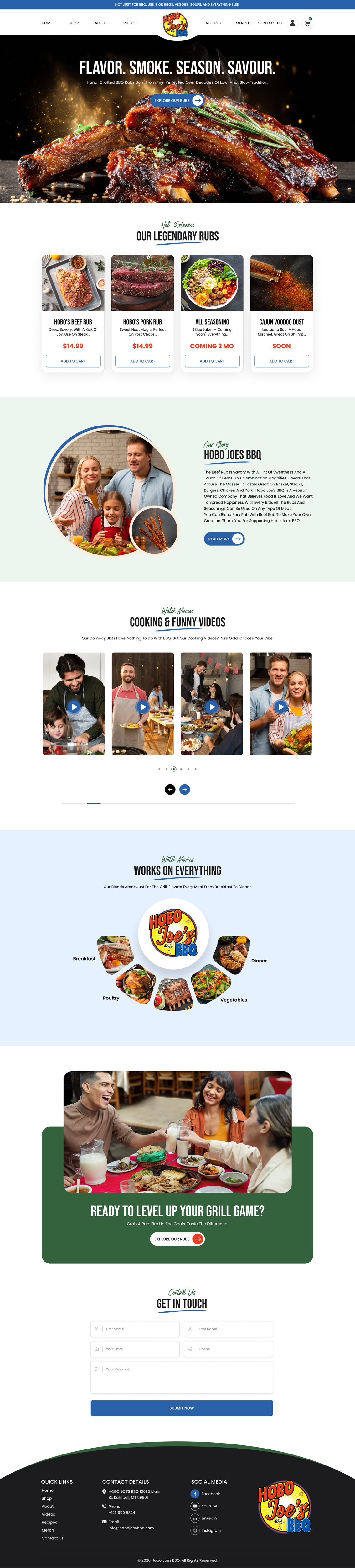 Shopify Design by Sbss for Hobo Joes BBQ | Design #37283594