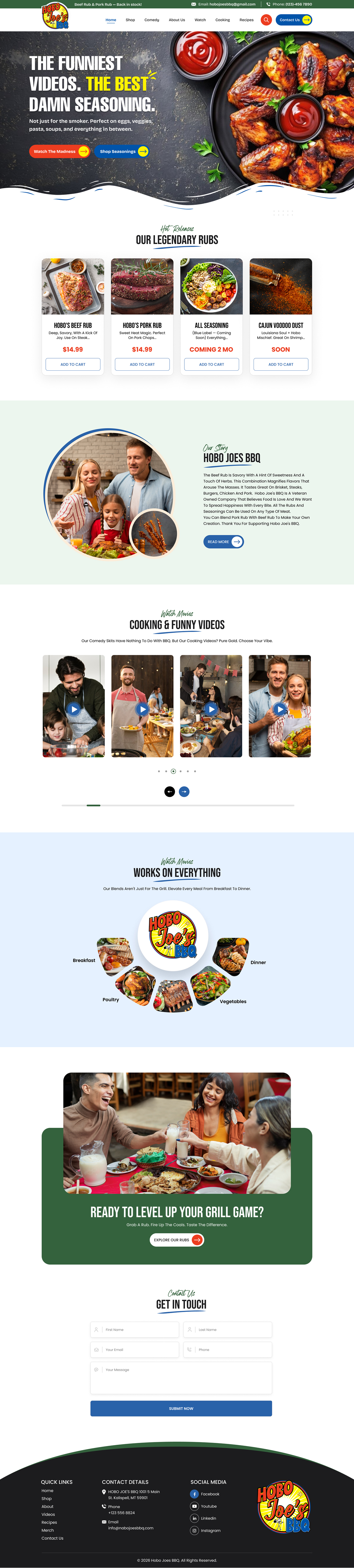 Shopify Design by Sbss for Hobo Joes BBQ | Design #37283604