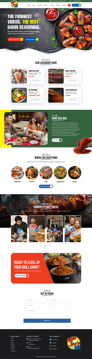 Shopify Design by Sbss for Hobo Joes BBQ | Design: #37283605