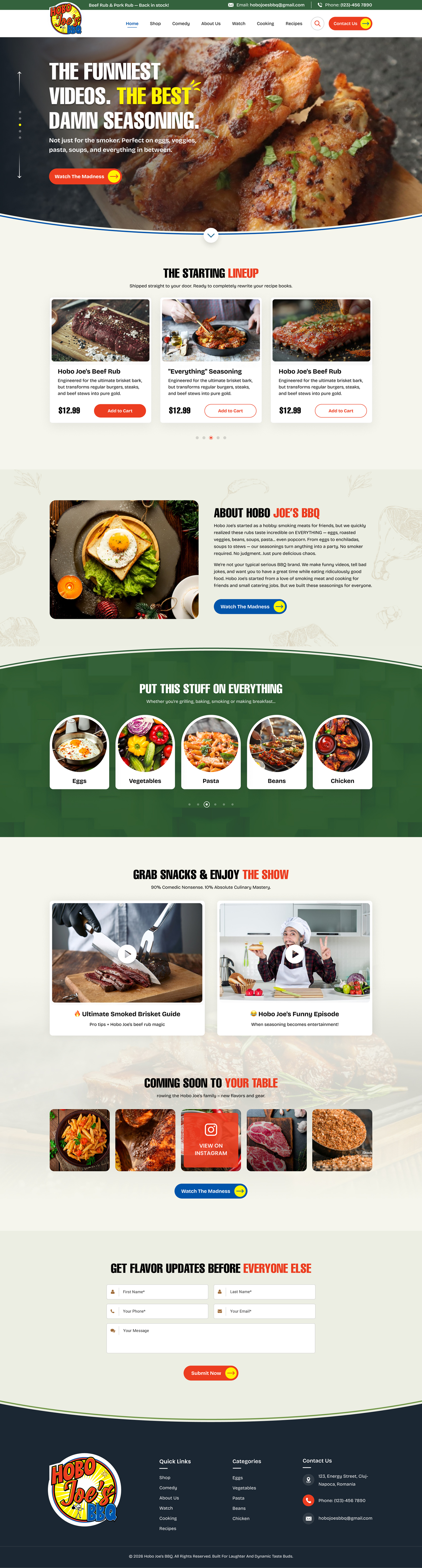 Shopify Design by Sbss for Hobo Joes BBQ | Design #37287055
