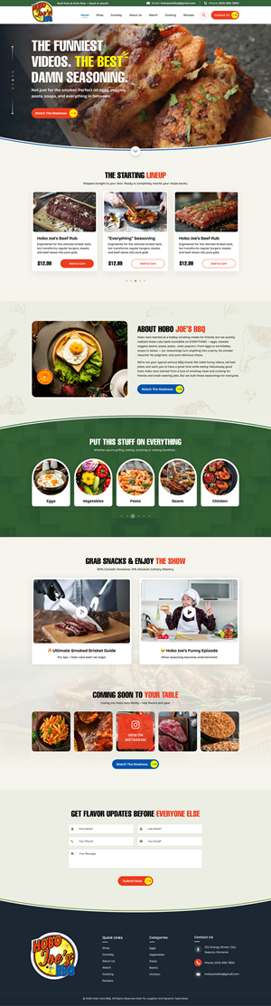 Shopify Design by Sbss for Hobo Joes BBQ | Design: #37287055