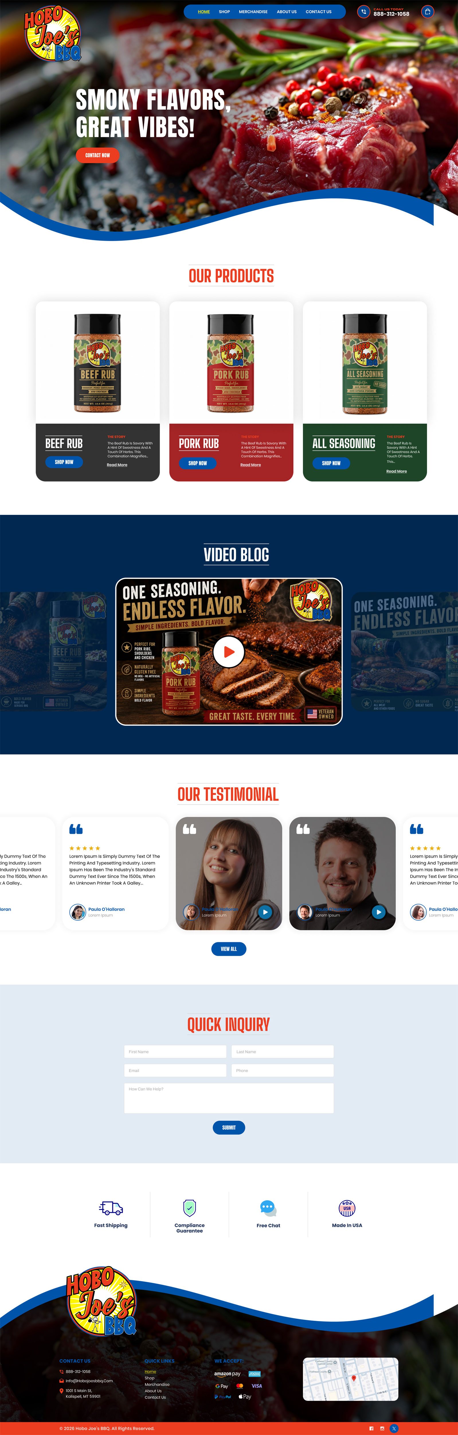 Shopify Design by Ved Web Services for Hobo Joes BBQ | Design #37283313