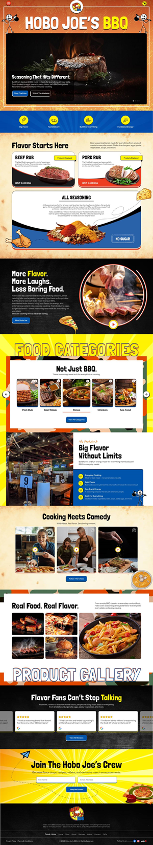 Shopify Design by creative.bugs for Hobo Joes BBQ | Design: #37291059