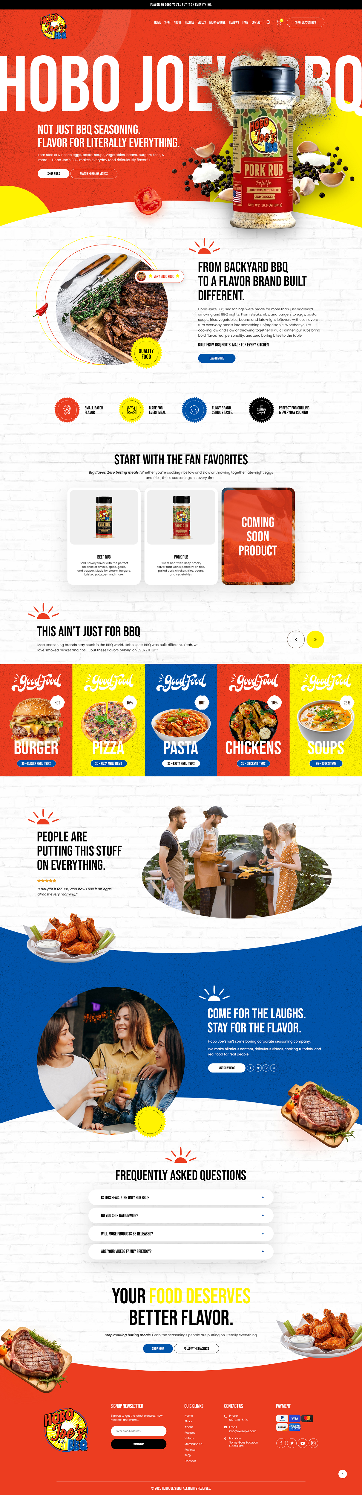 Shopify Design by NZ Creatives for Hobo Joes BBQ | Design #37304822