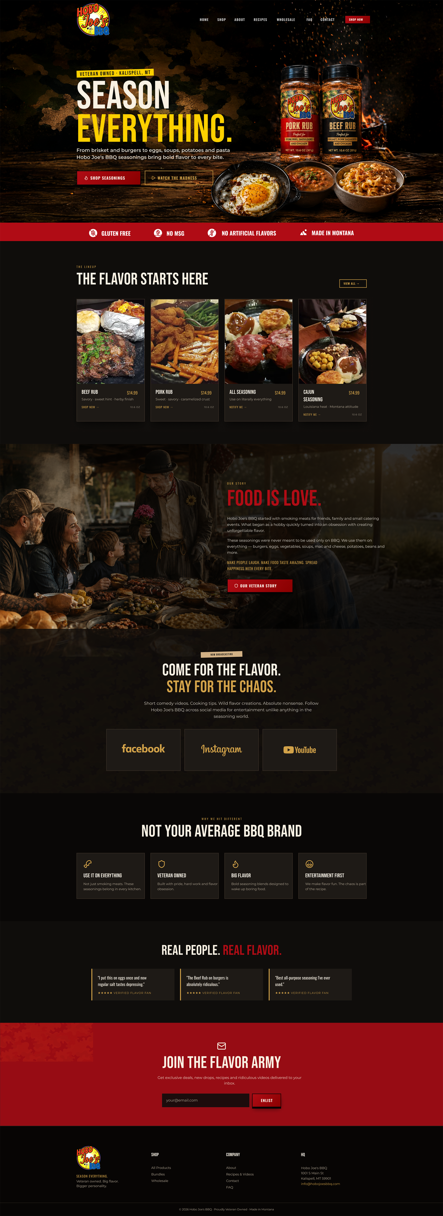 Shopify Design by ancineha for Hobo Joes BBQ | Design #37290629