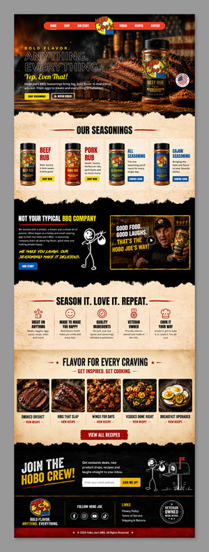 Shopify Design by Titan Solbiz for Hobo Joes BBQ | Design: #37295994