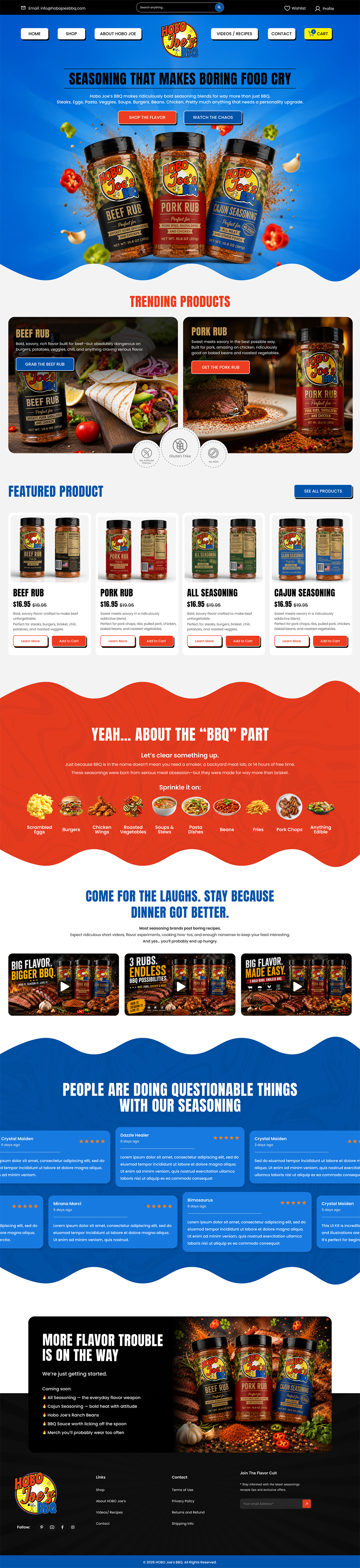 Shopify Design by UniqueCreator99 for Hobo Joes BBQ | Design #37292961