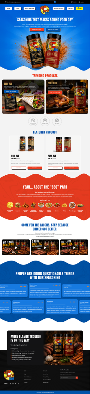 Shopify Design by UniqueCreator99 for Hobo Joes BBQ | Design: #37352276