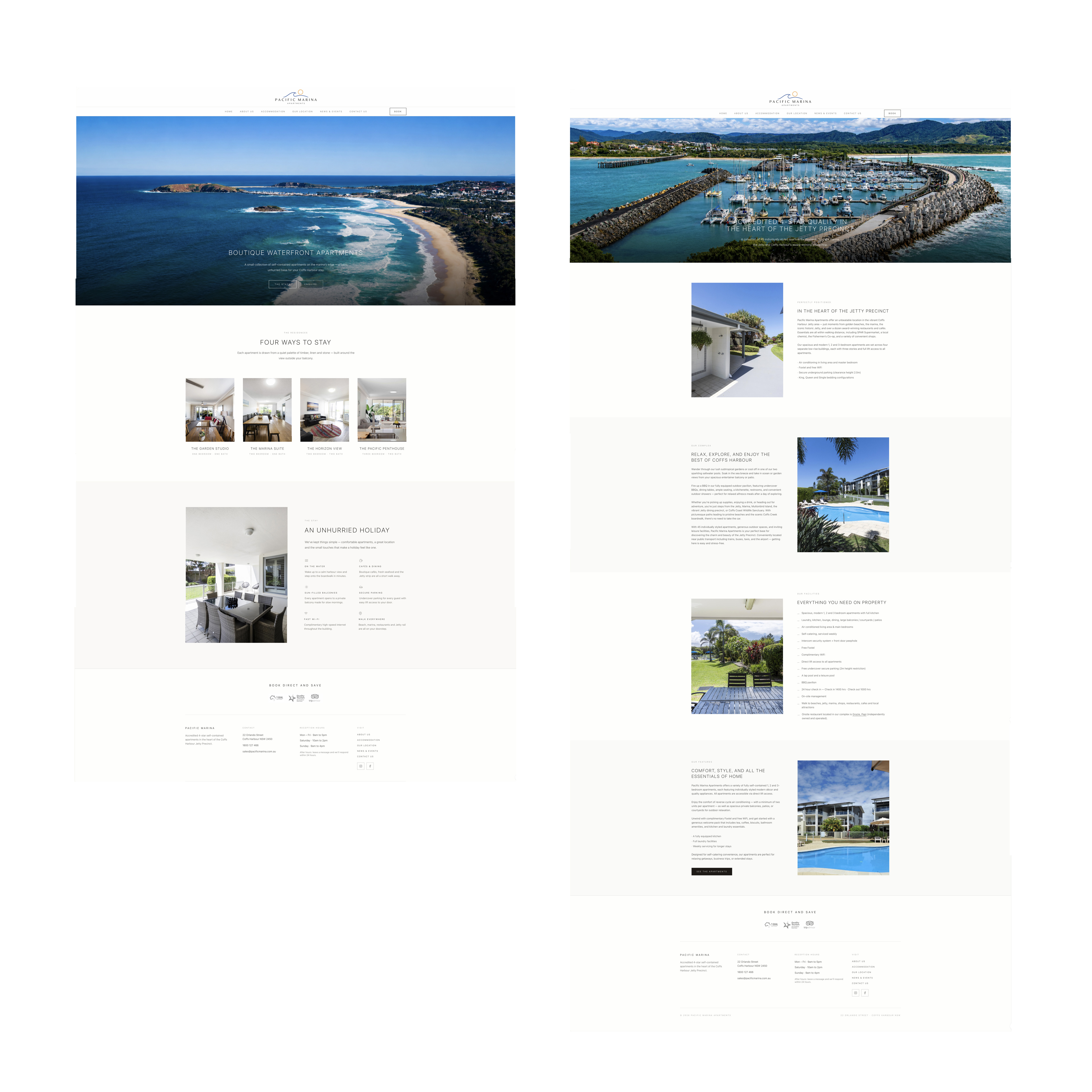 Web-Design von Stuart-print&digital für Pacific Marina Apartments | Design #37343950