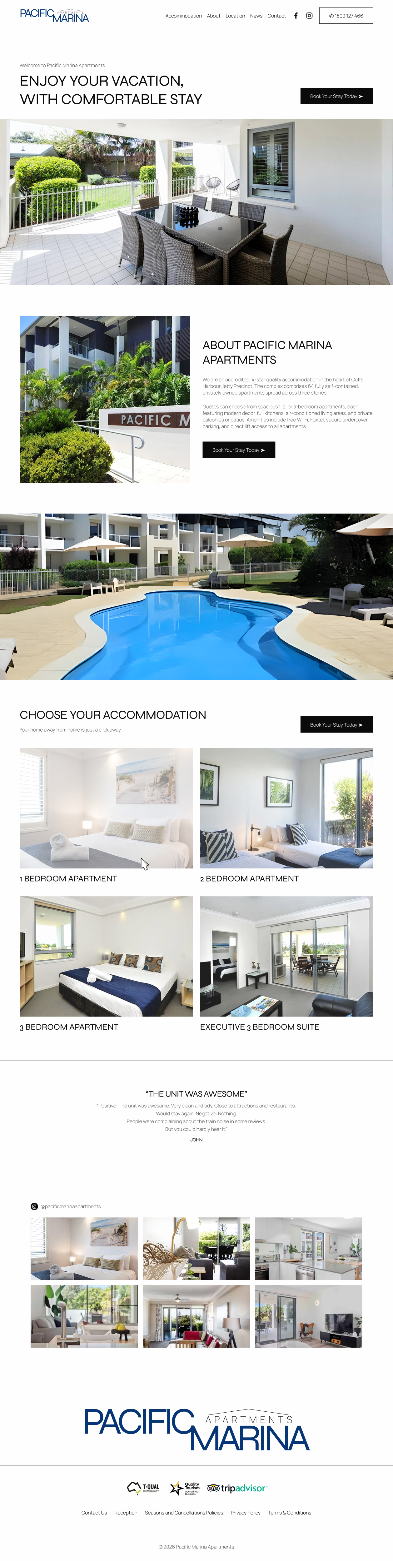 Web Design by EPF98Designs for Pacific Marina Apartments | Design #37354201