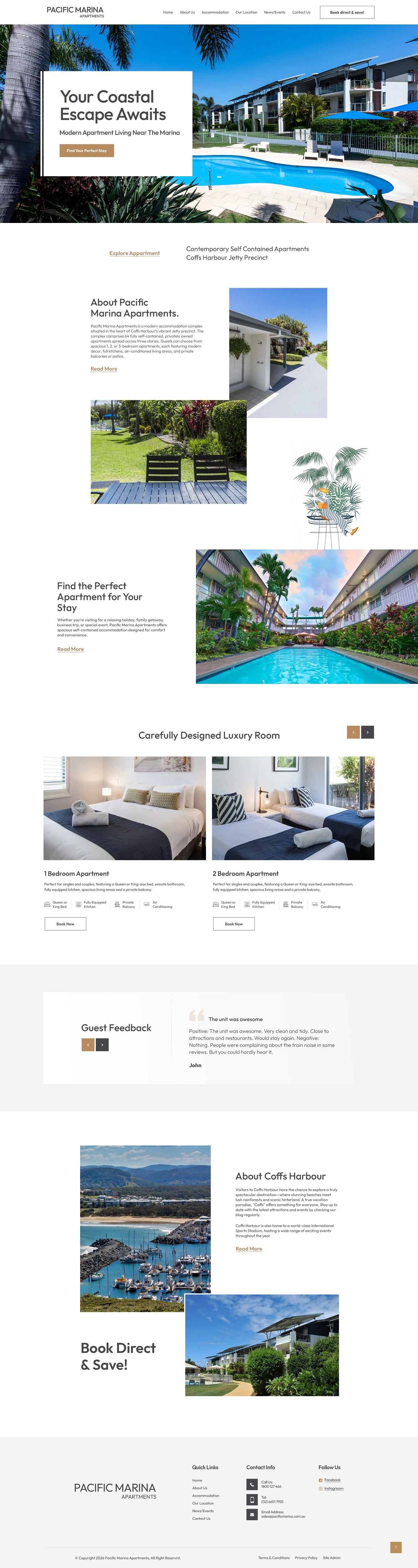 Web-Design von NZ Creatives für Pacific Marina Apartments | Design #37344737