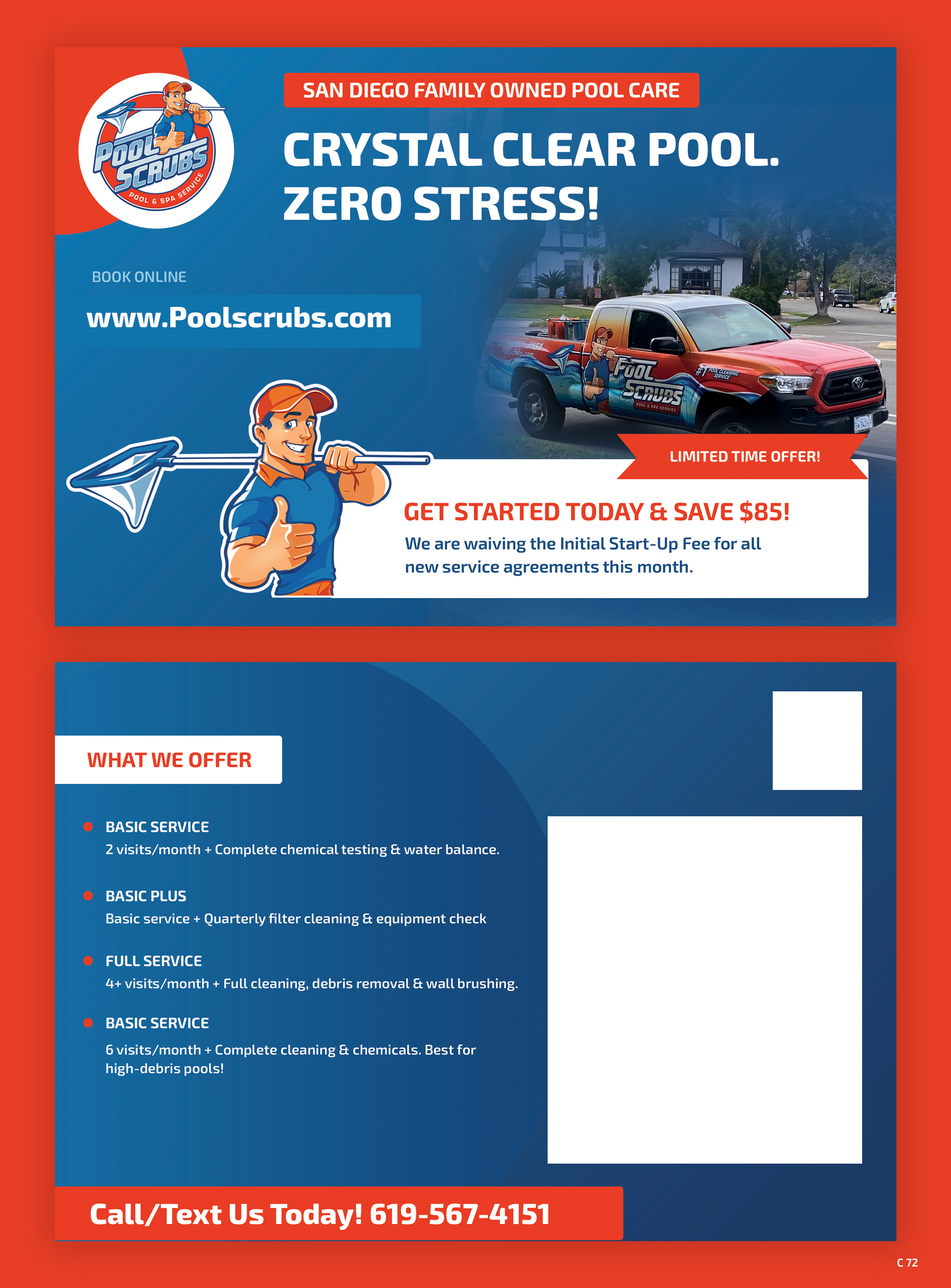 Postcard Design by pb for Pool Scrubs | Design #37377671