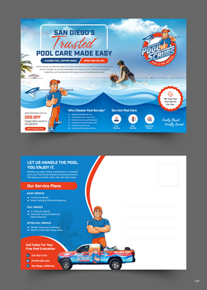 Postcard Design by pb for Pool Scrubs | Design: #37377672