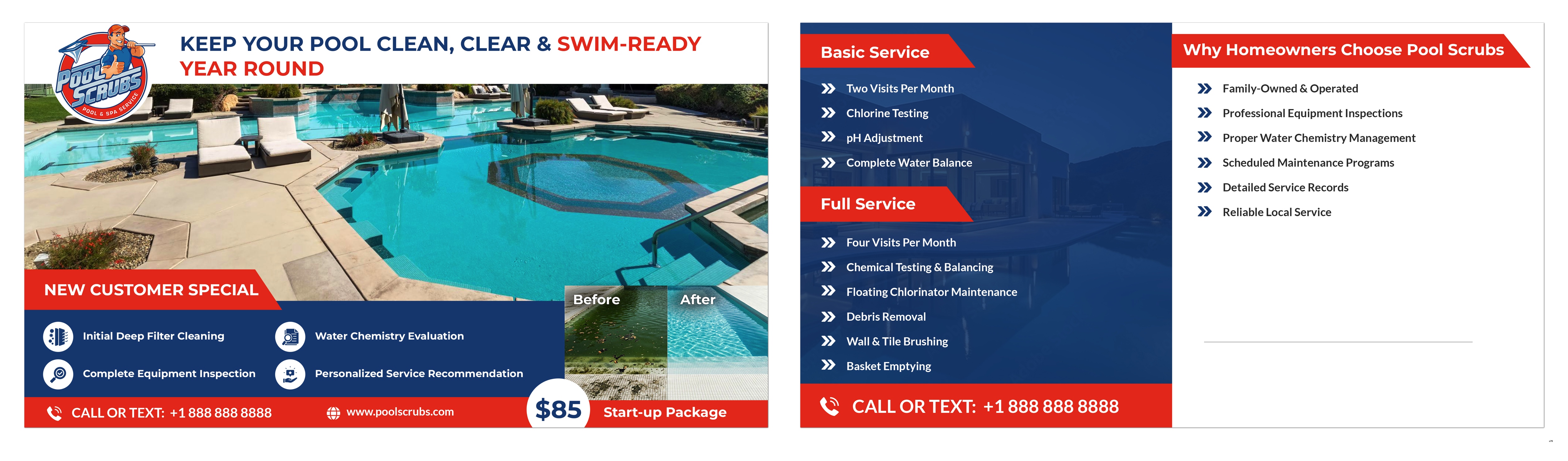 Postcard Design by pb for Pool Scrubs | Design #37377678
