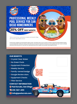 Postcard Design by pb for Pool Scrubs | Design: #37377679
