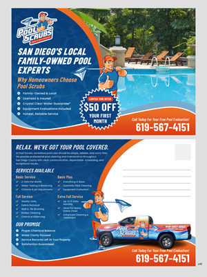 Postcard Design by pb for Pool Scrubs | Design: #37377688