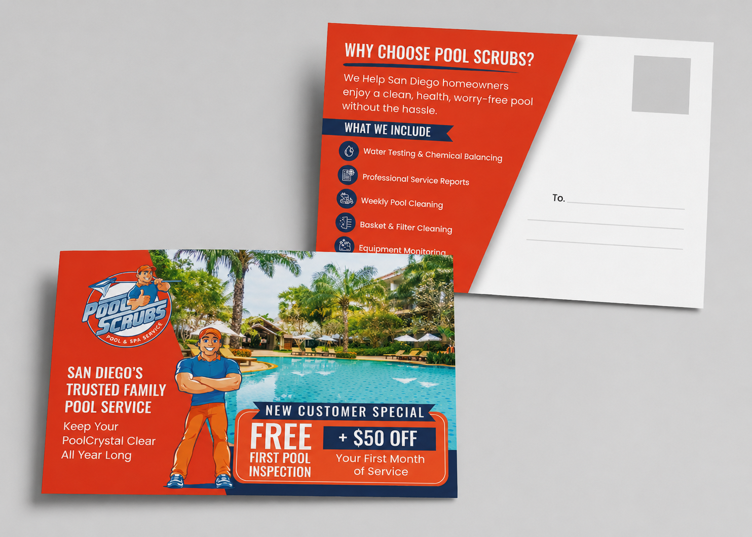 Postcard Design by Sbss for Pool Scrubs | Design #37382426