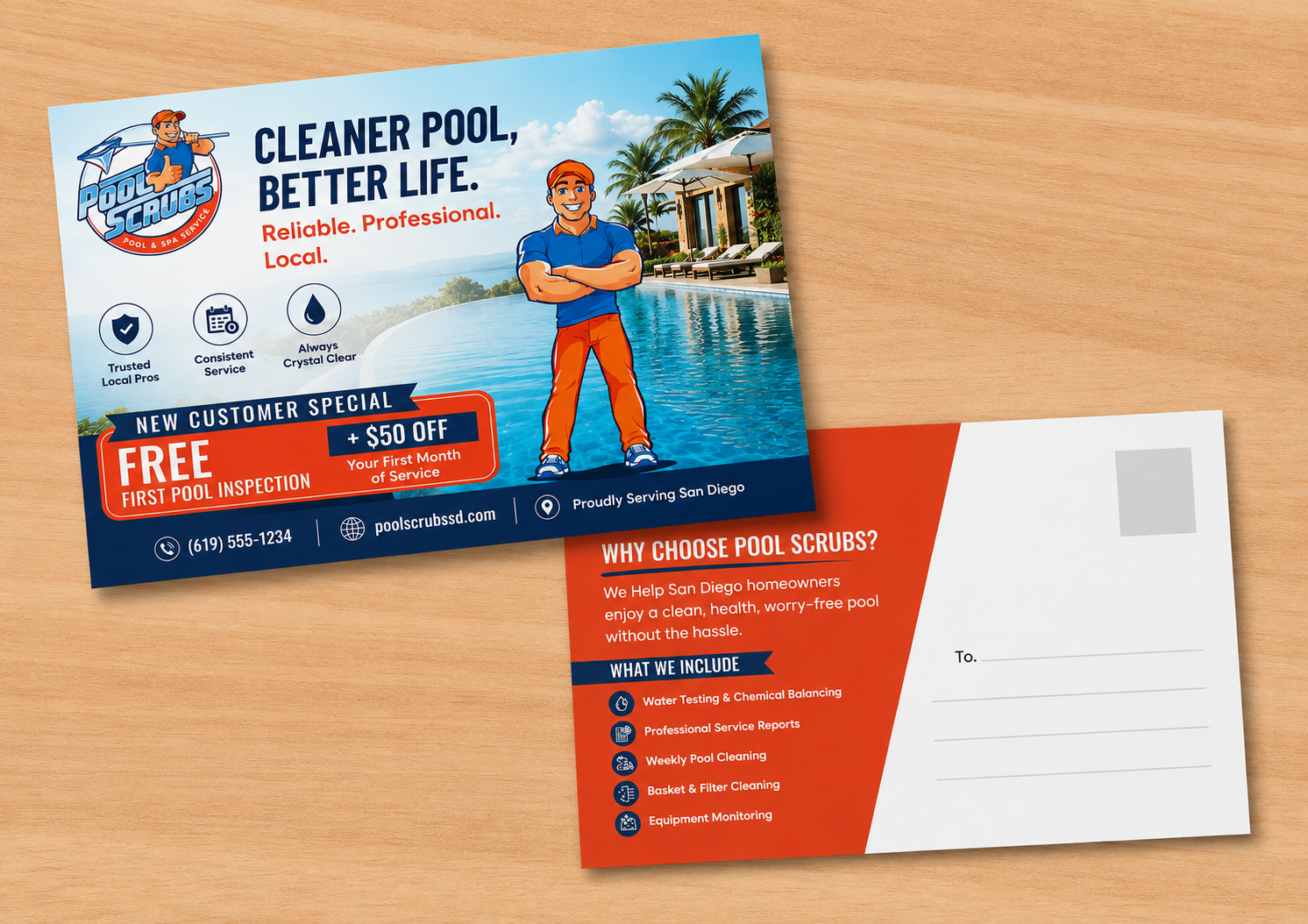 Postcard Design by Sbss for Pool Scrubs | Design #37382431