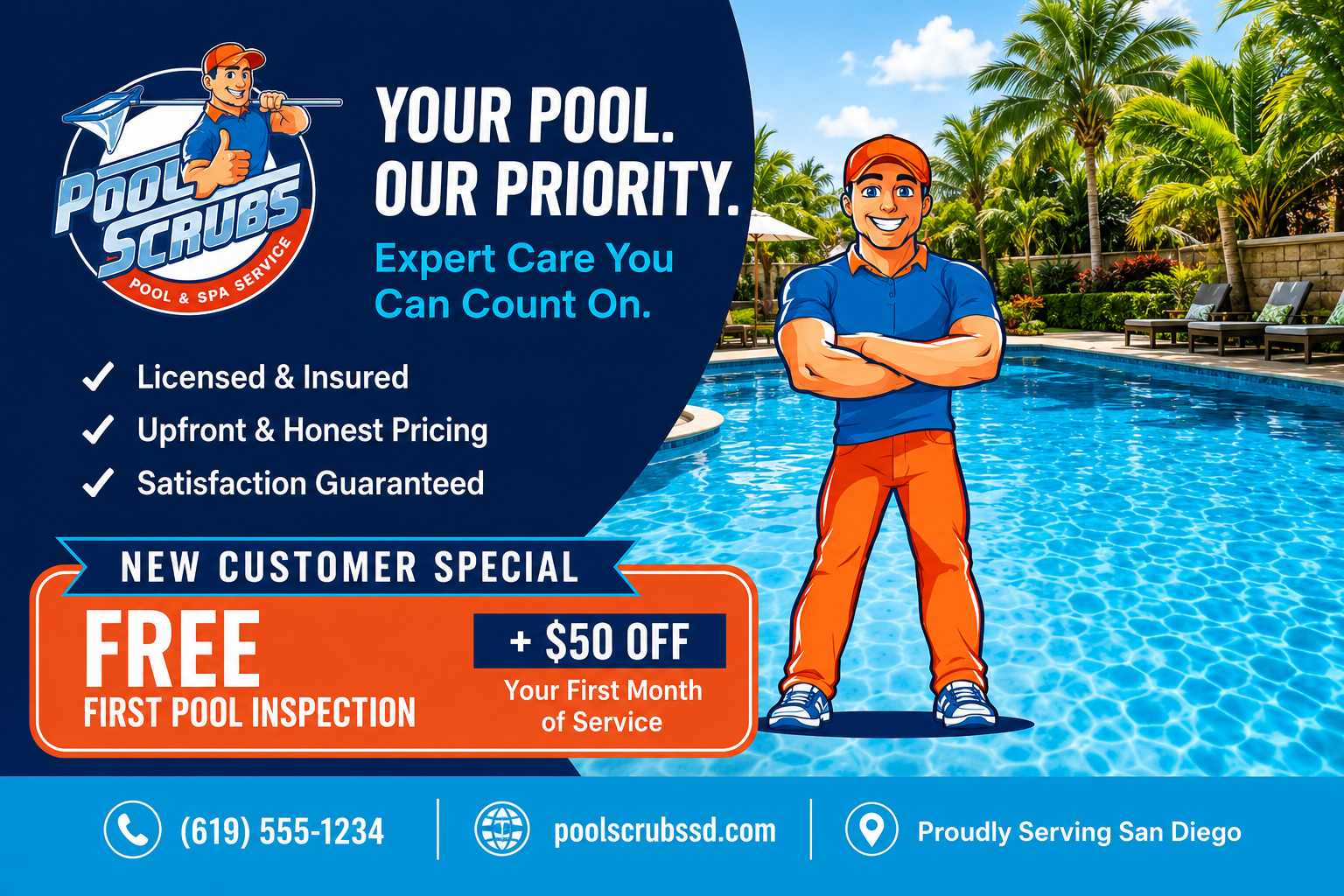 Postcard Design by Sbss for Pool Scrubs | Design #37382441