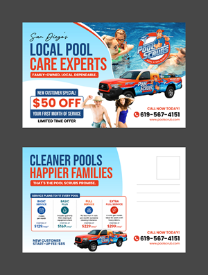 Postkarten-Design von 3Guys für Pool Scrubs | Design: #37384934