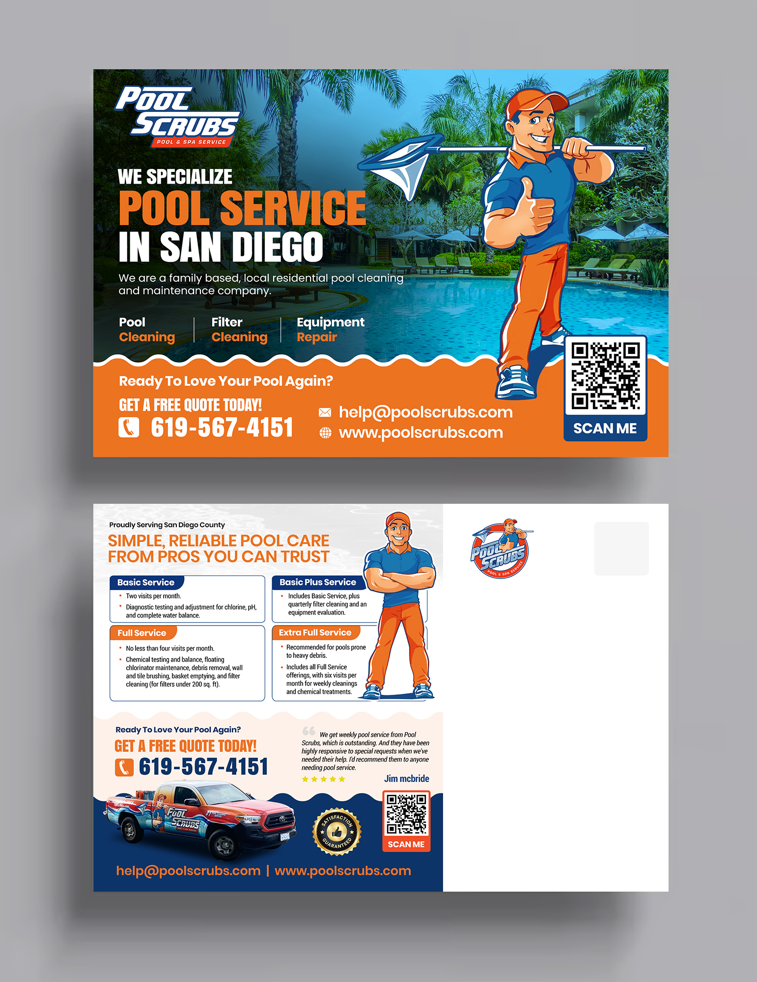Postcard Design by 123graphics for Pool Scrubs | Design #37390506