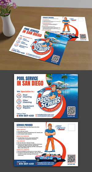Postcard Design by websmartusa for Pool Scrubs | Design #37387582
