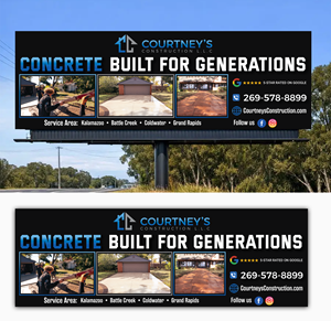 Bill board design For Courtney’s Construction