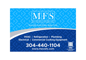 MEVA Facility Services ball field sign