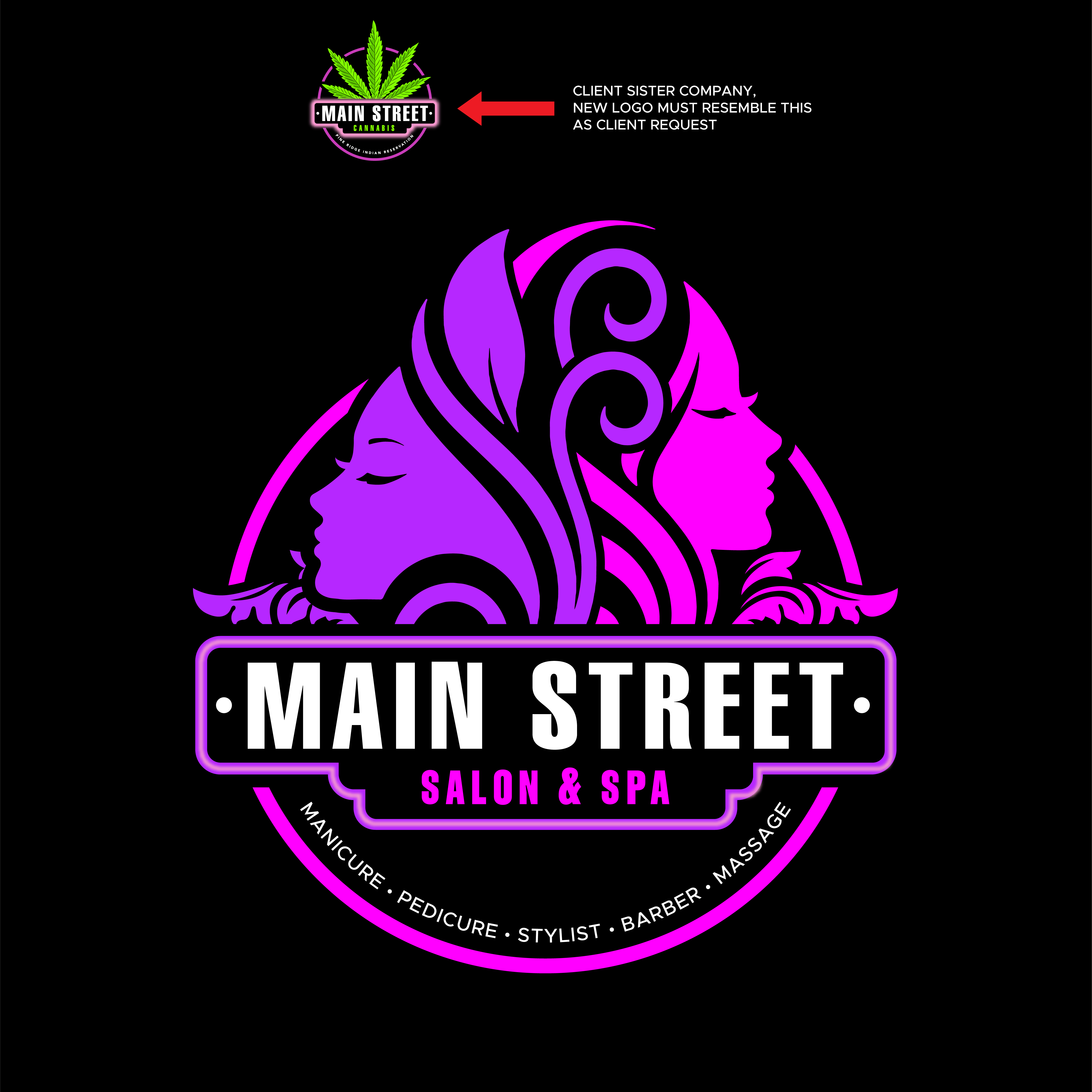 Logo Design by John Mark Arts for Main Street Salon & Spa | Design #37442831
