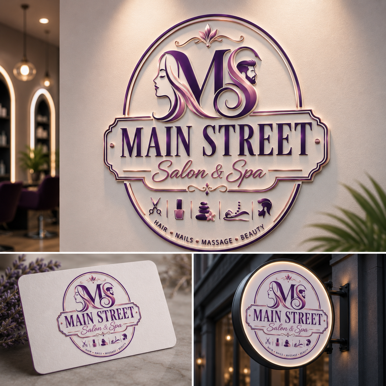 Diseño de Logo por thedesigner.lk para Main Street Salon & Spa | Diseño #37444729