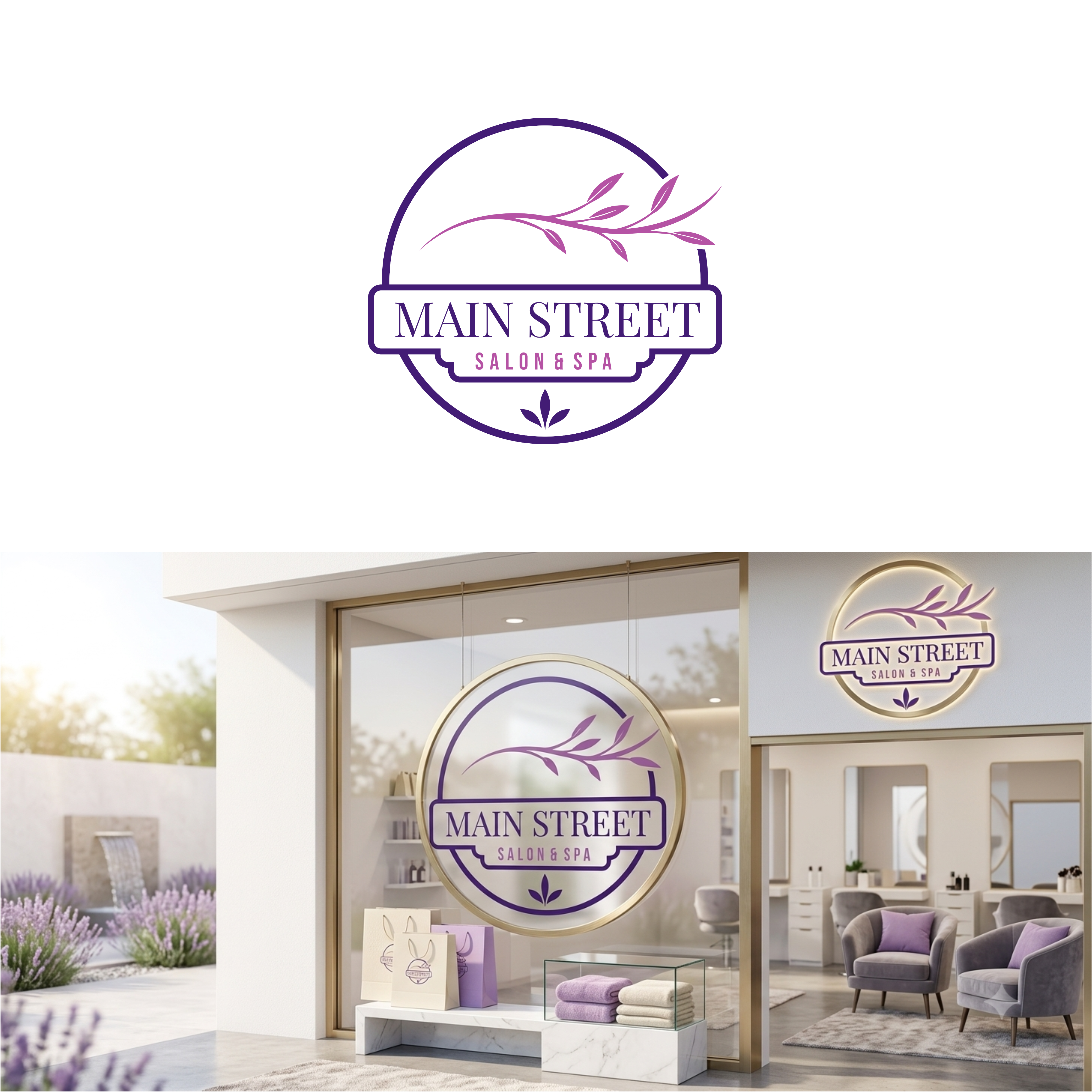 Logo Design by Permata for Main Street Salon & Spa | Design #37449931