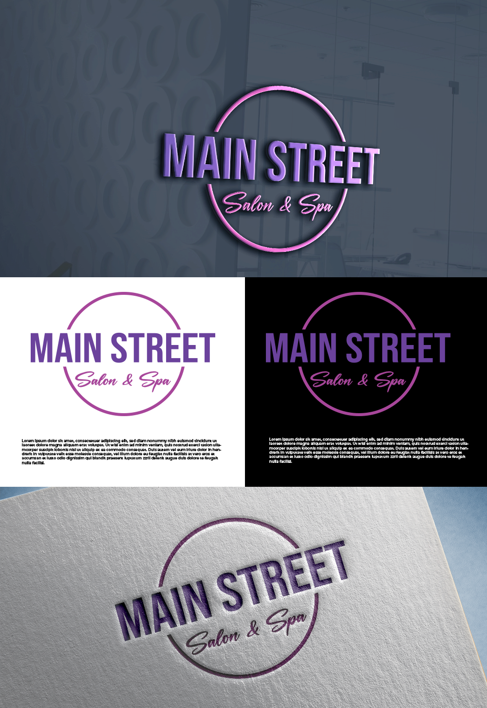 Logo Design by Md. Abuhanifa for Main Street Salon & Spa | Design #37442089