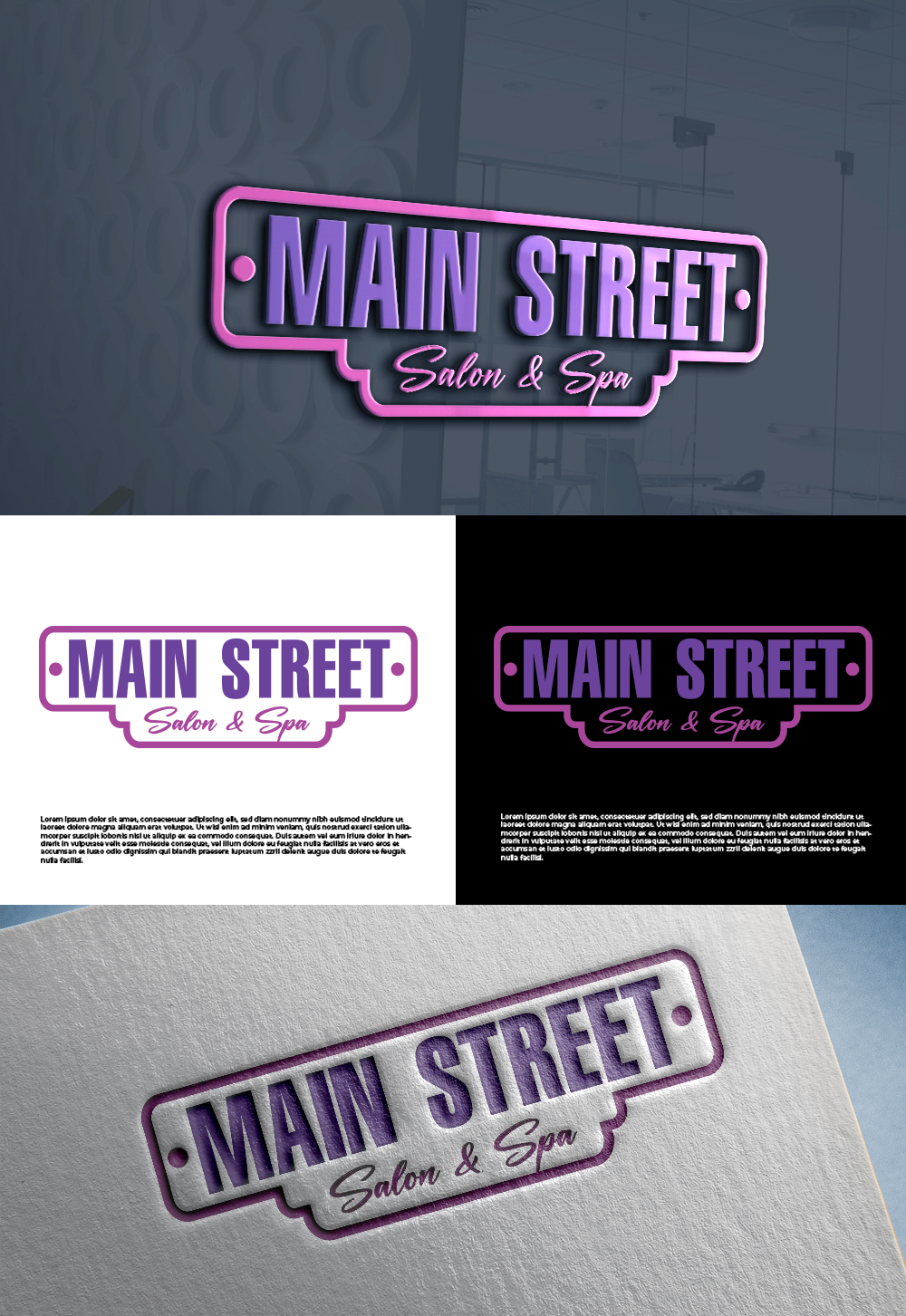Logo Design by Md. Abuhanifa for Main Street Salon & Spa | Design #37442230