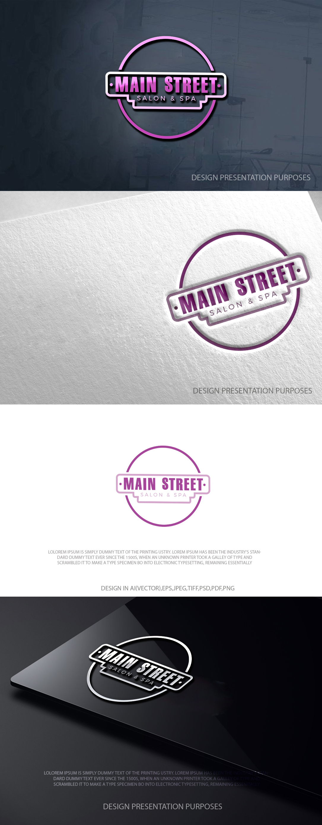 Logo Design by zebronicgraphic for Main Street Salon & Spa | Design #37443719