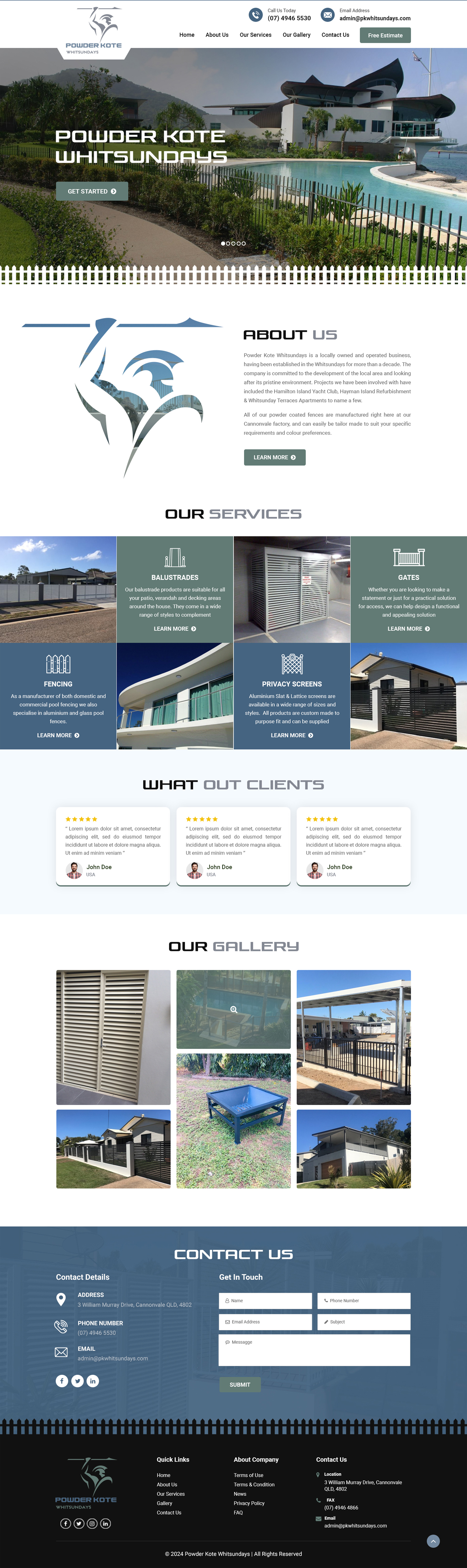 Web Design by Dreams Designs for Powder Kote Whitsundays | Design #37466317
