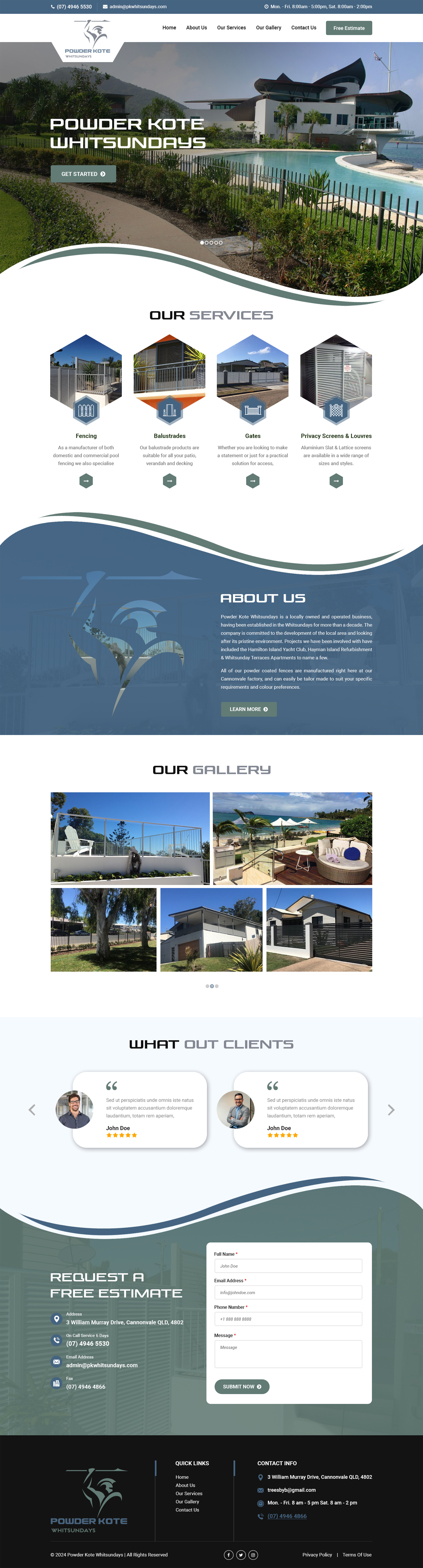 Web Design by Dreams Designs for Powder Kote Whitsundays | Design #37466324