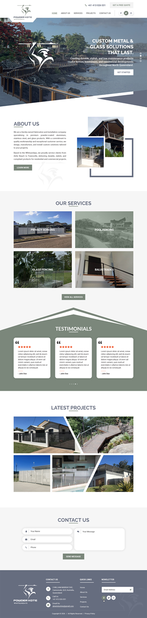 Web Design by Dreams Designs for Powder Kote Whitsundays | Design: #37474404
