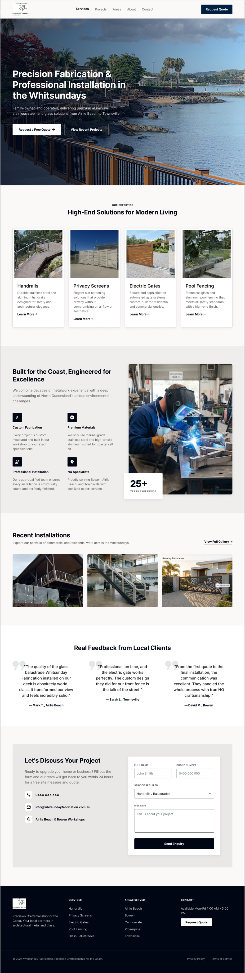Web Design by CreativeDK for Powder Kote Whitsundays | Design #37471305