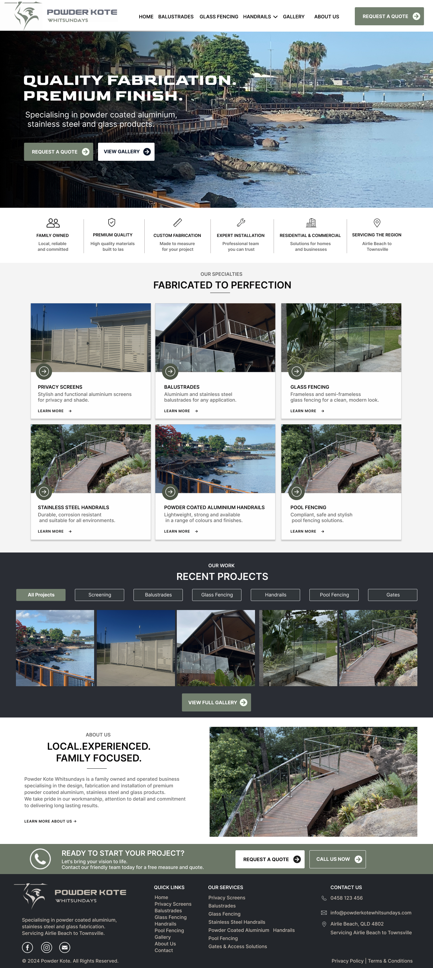 Web Design by isaac-satya for Powder Kote Whitsundays | Design #37472326