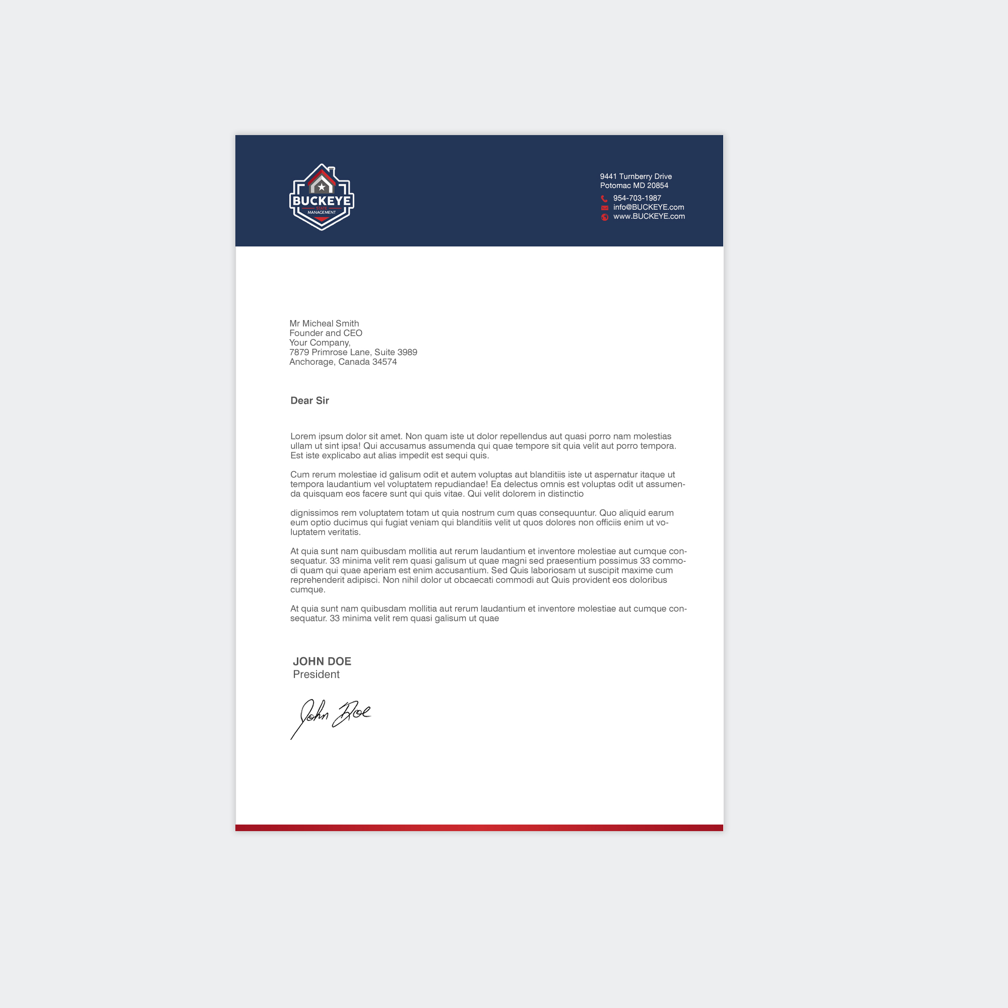 Letterhead Design by chandrayaan.creative for this project | Design #37461873