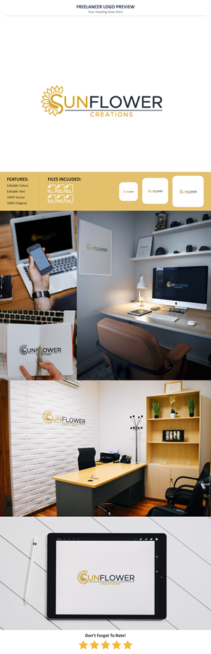 Logo Design by Pixel Signature for Sunflower Creations | Design: #37477670
