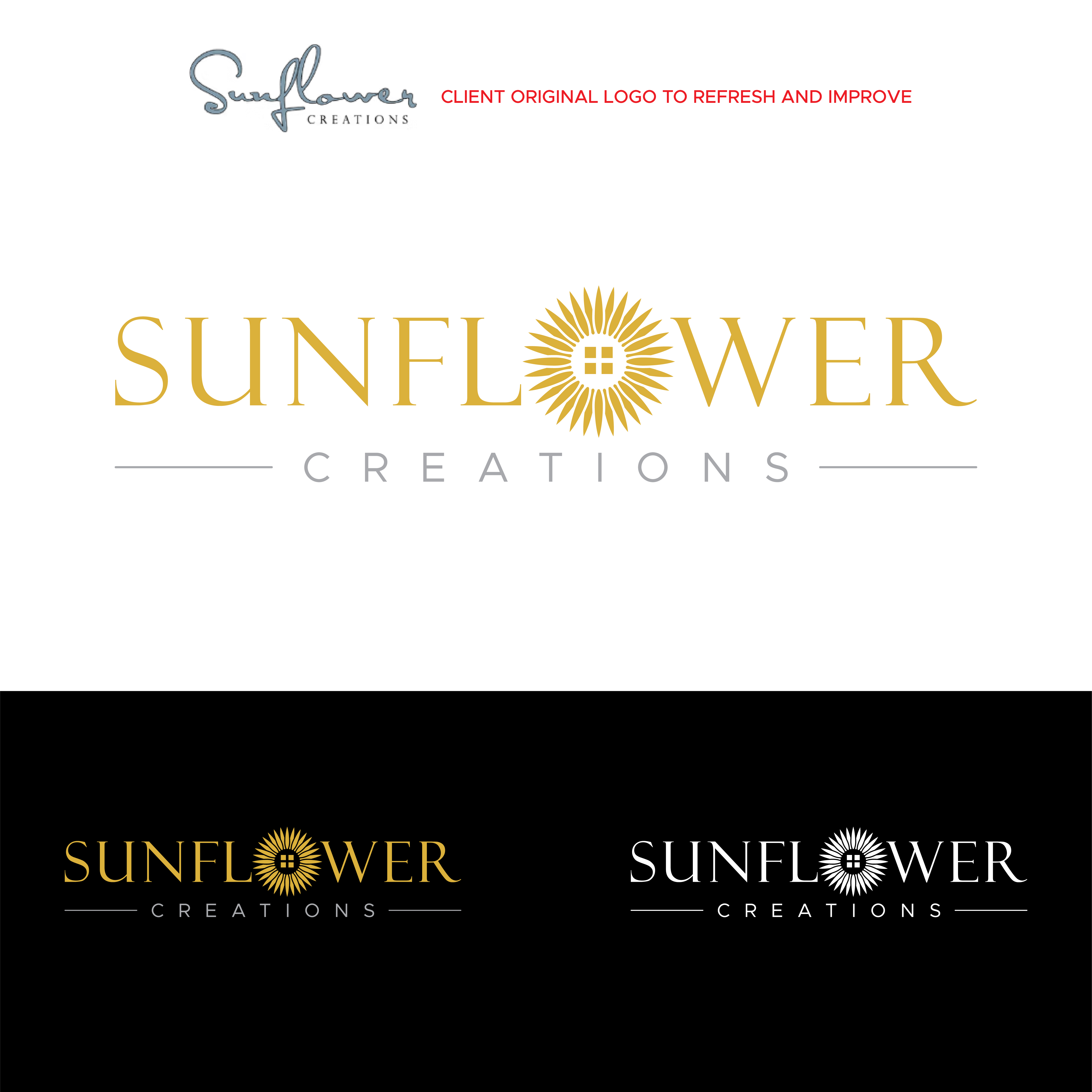 Design de Logo par John Mark Arts pour Sunflower Creations | Design #37472837
