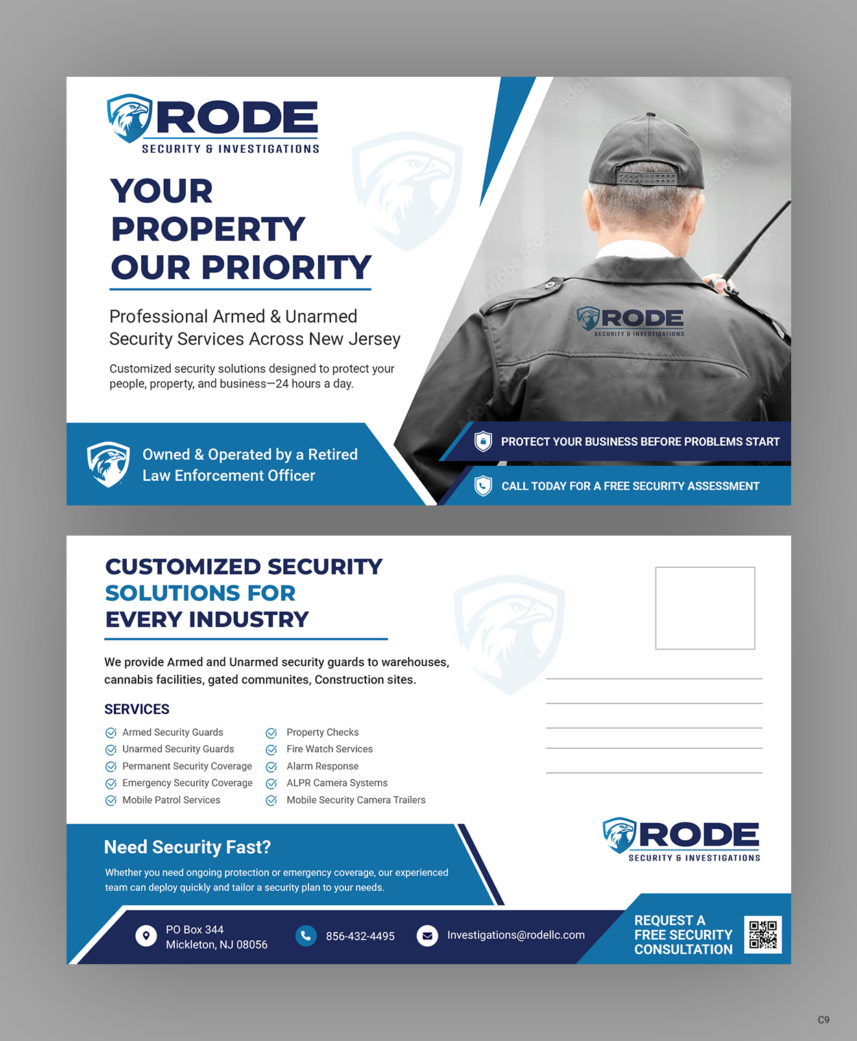Postcard Design by pb for Rode Investigations & Security LLC | Design #37511202