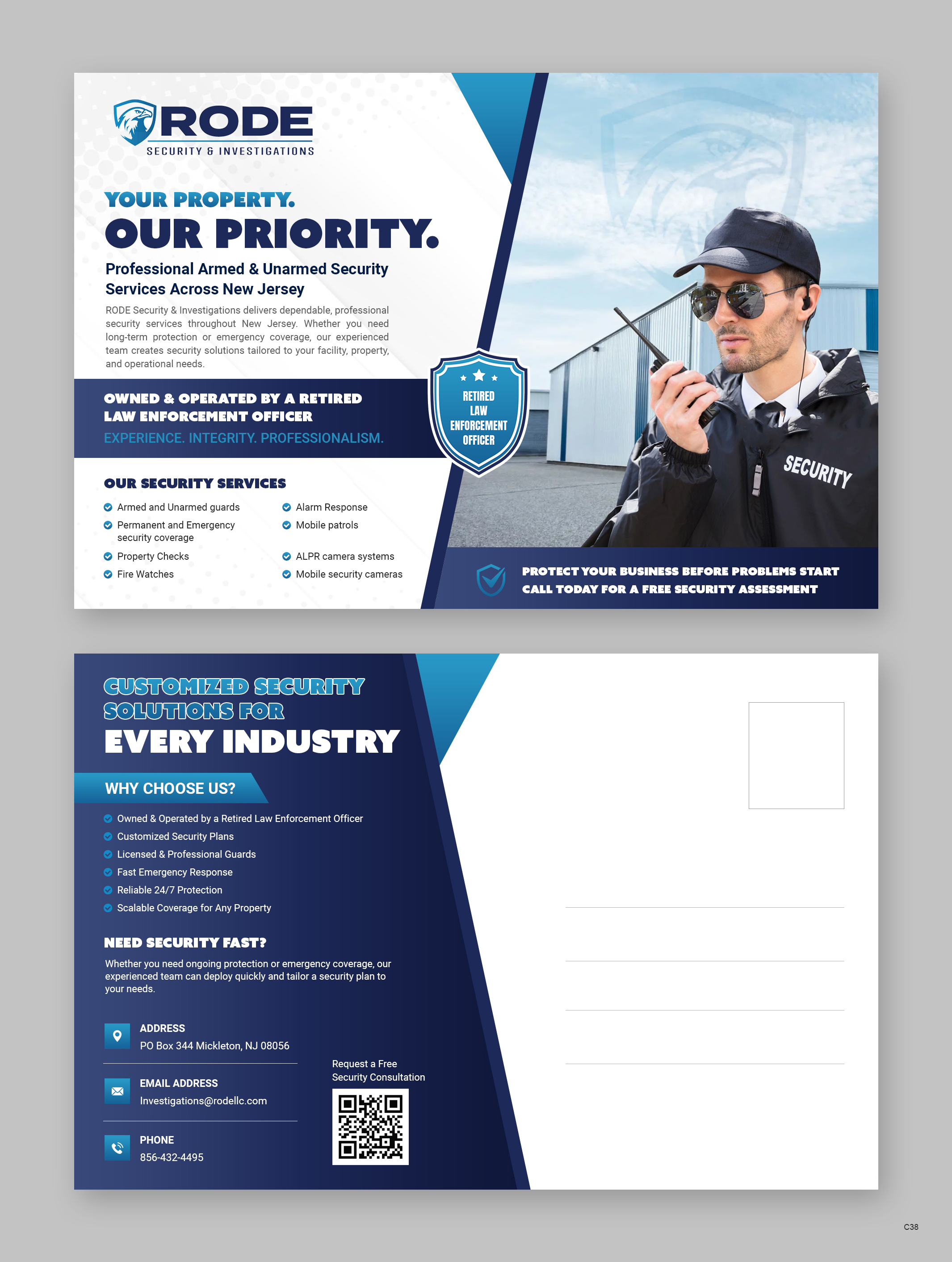 Postcard Design by pb for Rode Investigations & Security LLC | Design #37511204