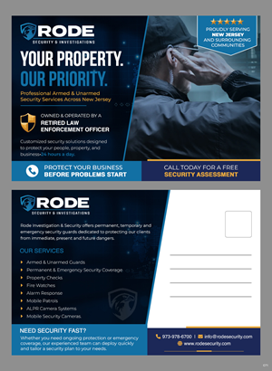 Postcard Design by pb for Rode Investigations & Security LLC | Design: #37511213