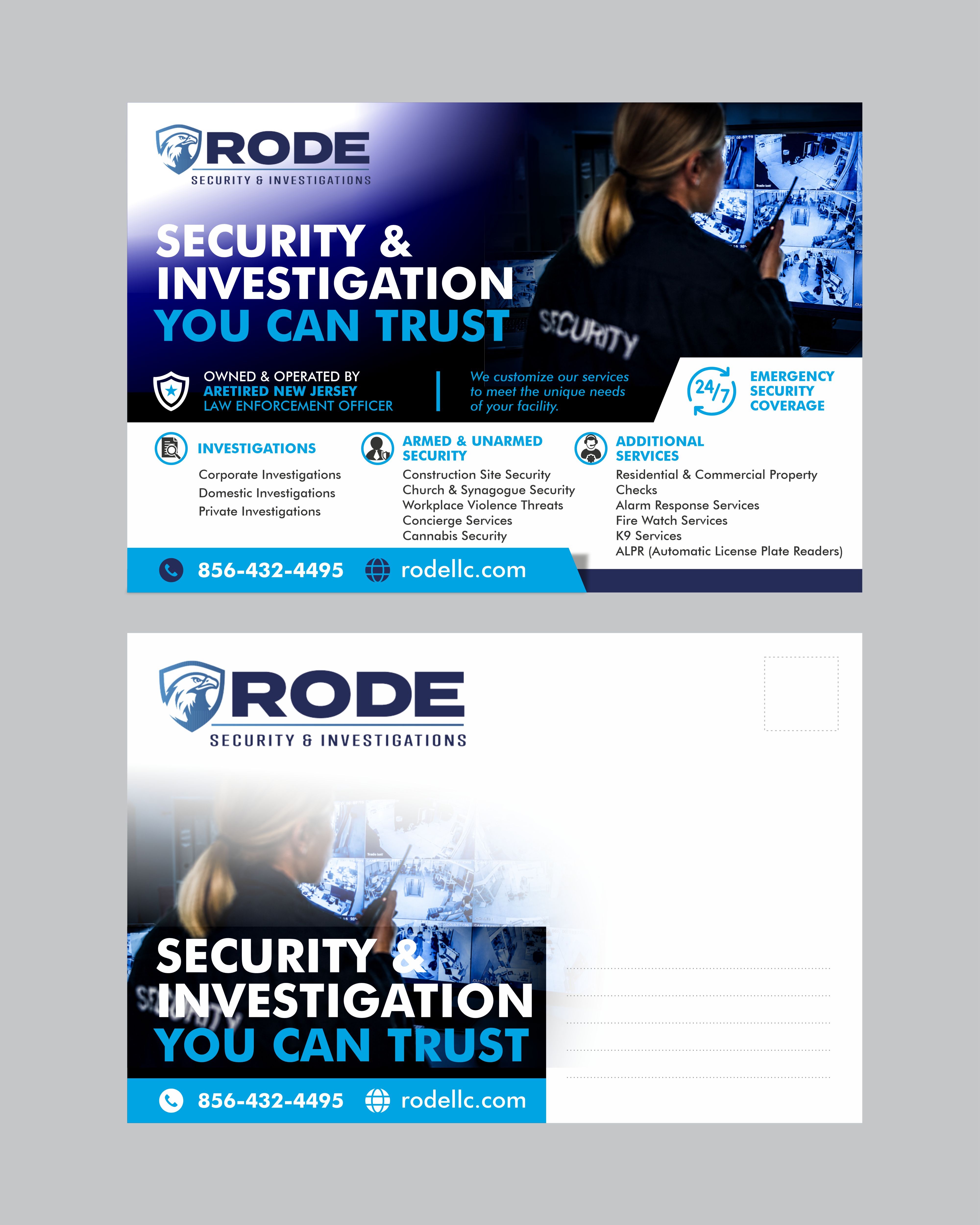 Postcard Design by nng for Rode Investigations & Security LLC | Design #37509278
