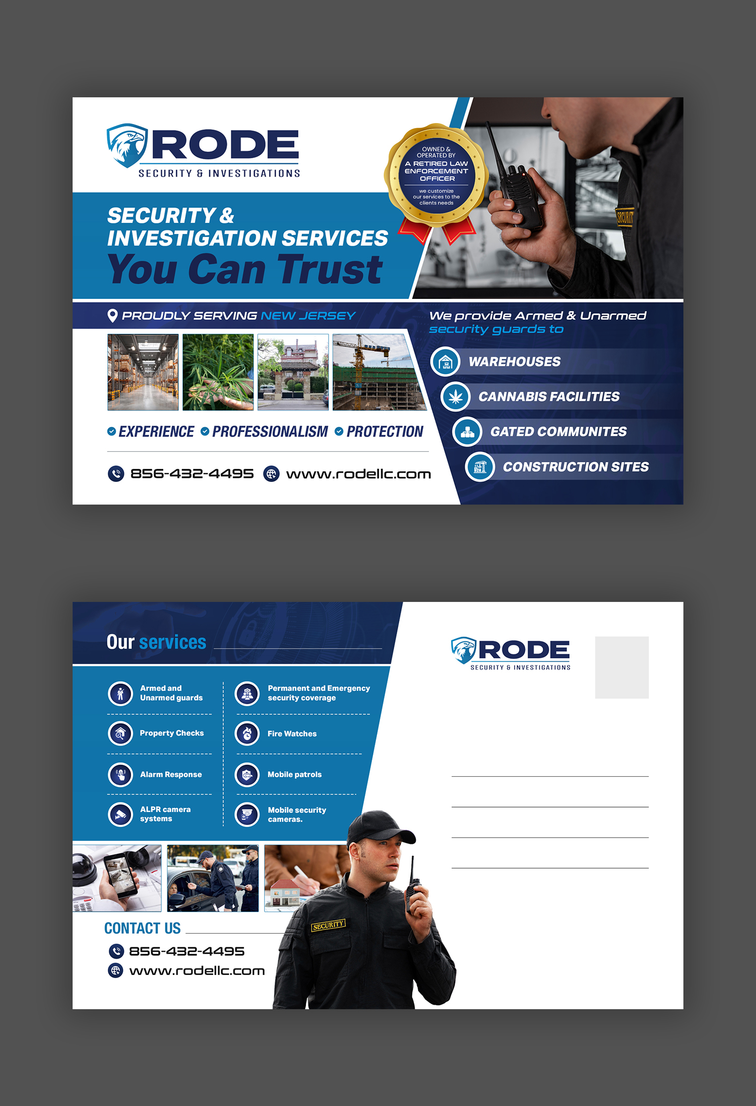 Postcard Design by debdesign for Rode Investigations & Security LLC | Design #37509697