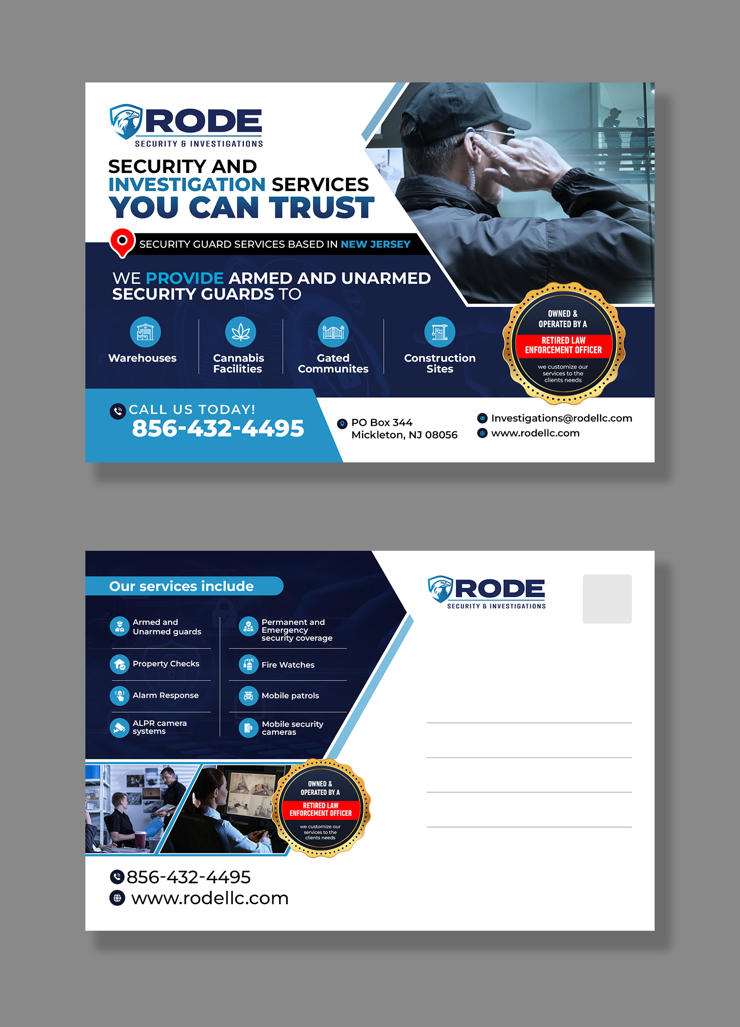 Postcard Design by debdesign for Rode Investigations & Security LLC | Design #37510023
