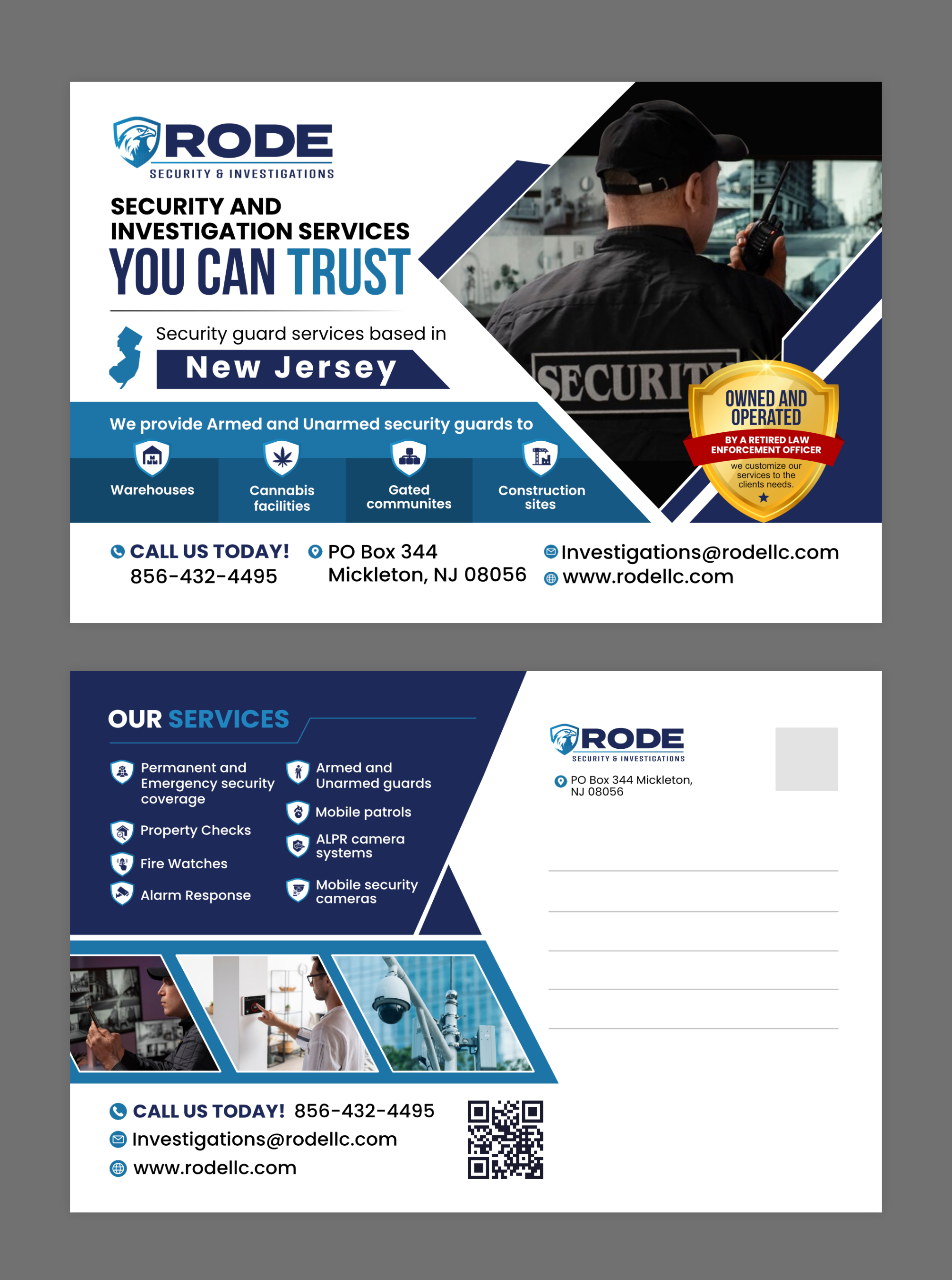 Postcard Design by debdesign for Rode Investigations & Security LLC | Design #37510516