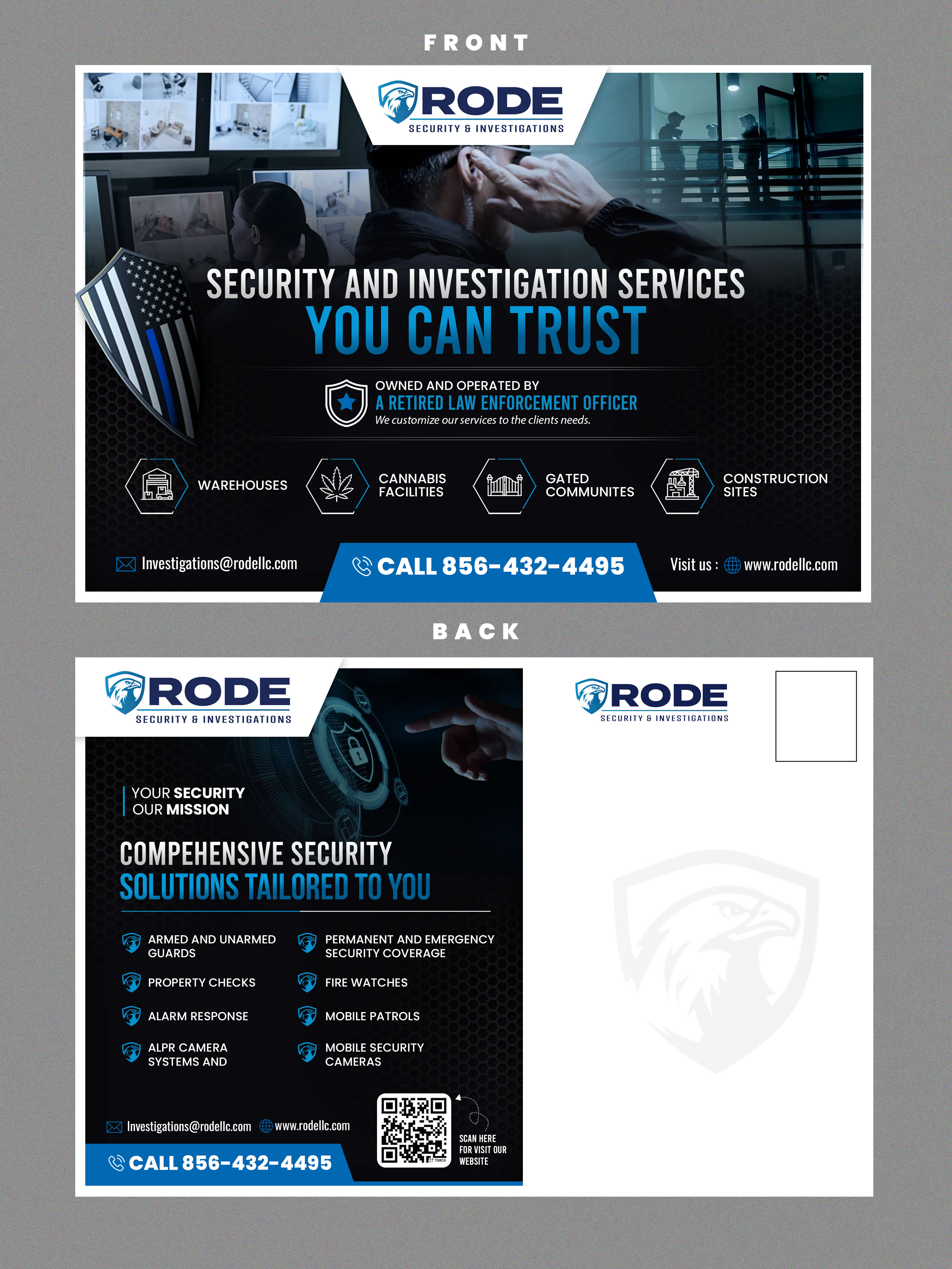 Postcard Design by Stan$oul for Rode Investigations & Security LLC | Design #37509141